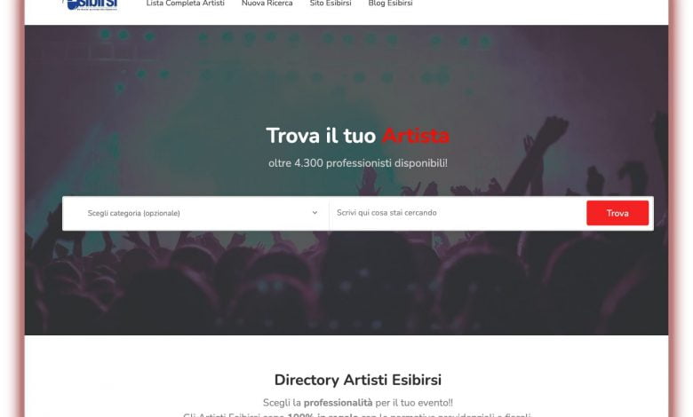 Schermata Directory Artisti