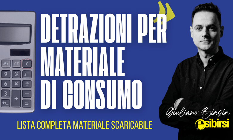 detrazioni per materiale di consumo