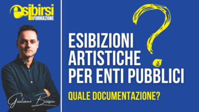 Grafica informativa sull' esibizione per enti pubblici con focus nell'articolo su fatturazione, contratti e agibilità per artisti e musicisti