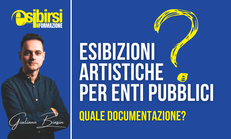 Grafica informativa sull' esibizione per enti pubblici con focus nell'articolo su fatturazione, contratti e agibilità per artisti e musicisti